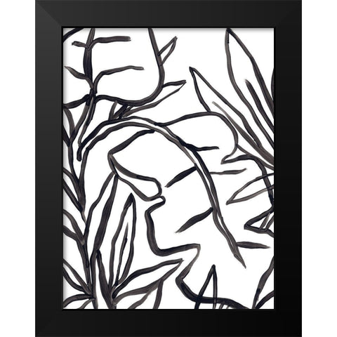Naive Foliage I Black Modern Wood Framed Art Print by Vess, June Erica