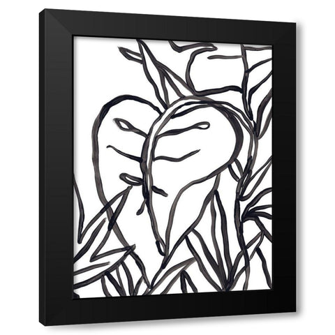Naive Foliage II Black Modern Wood Framed Art Print by Vess, June Erica