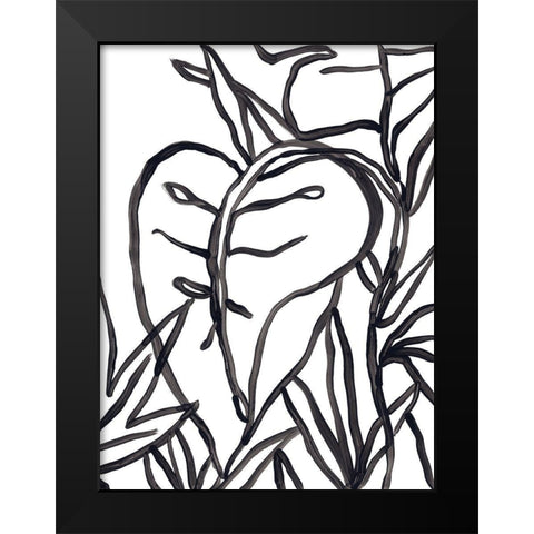 Naive Foliage II Black Modern Wood Framed Art Print by Vess, June Erica