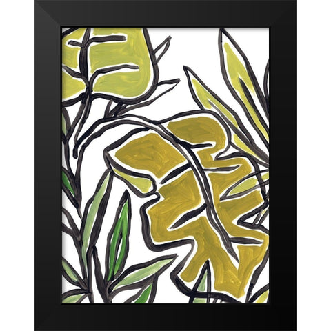 Naive Foliage III Black Modern Wood Framed Art Print by Vess, June Erica