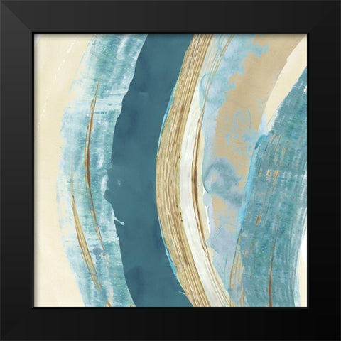 Making Blue Waves II Black Modern Wood Framed Art Print by Kouta, Flora