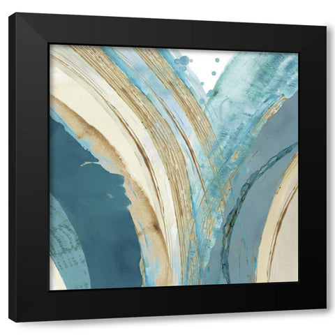 Making Blue Waves IV Black Modern Wood Framed Art Print with Double Matting by Kouta, Flora