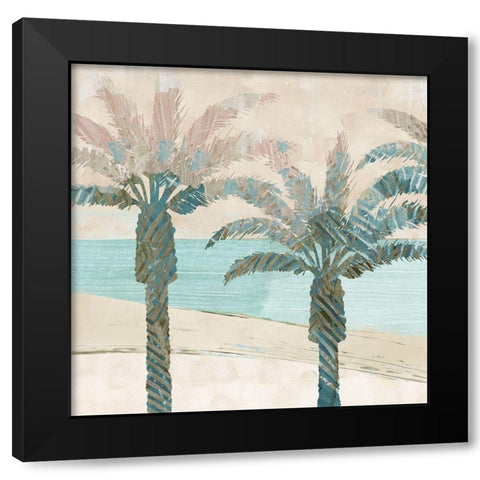 Retro Palms I Black Modern Wood Framed Art Print by Kouta, Flora