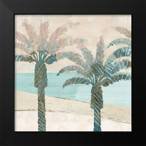 Retro Palms I Black Modern Wood Framed Art Print by Kouta, Flora