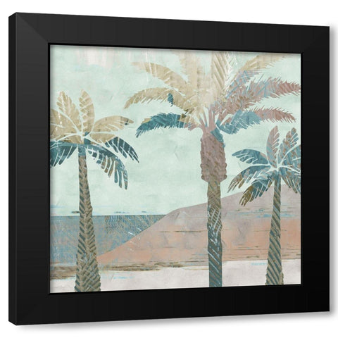 Retro Palms III Black Modern Wood Framed Art Print with Double Matting by Kouta, Flora