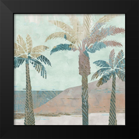 Retro Palms III Black Modern Wood Framed Art Print by Kouta, Flora