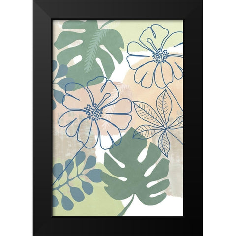 Tropical Flower Power I Black Modern Wood Framed Art Print by Kouta, Flora