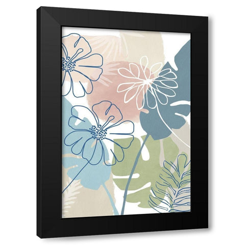 Tropical Flower Power III Black Modern Wood Framed Art Print by Kouta, Flora