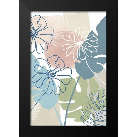 Tropical Flower Power III Black Modern Wood Framed Art Print by Kouta, Flora