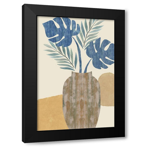 Indigo Yellow Still Life I Black Modern Wood Framed Art Print by Kouta, Flora