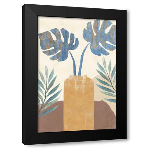 Indigo Yellow Still Life II Black Modern Wood Framed Art Print by Kouta, Flora