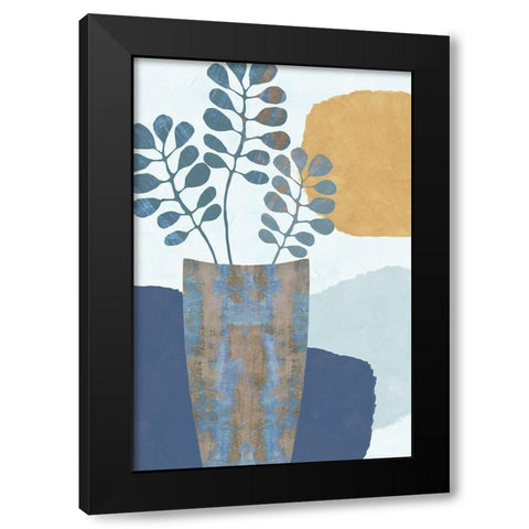 Indigo Yellow Still Life III Black Modern Wood Framed Art Print with Double Matting by Kouta, Flora