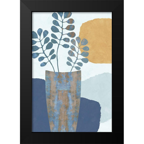 Indigo Yellow Still Life III Black Modern Wood Framed Art Print by Kouta, Flora