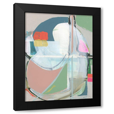 Collage II Black Modern Wood Framed Art Print with Double Matting by Cartissi