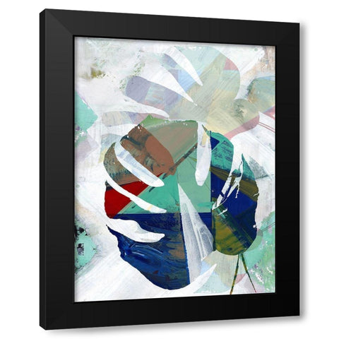 Monstera IV Black Modern Wood Framed Art Print with Double Matting by Cartissi