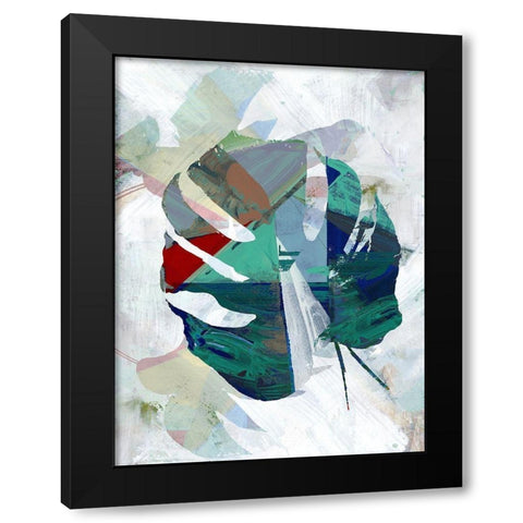 Monstera V Black Modern Wood Framed Art Print with Double Matting by Cartissi
