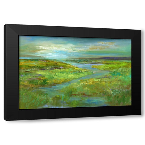 Wetlands in Spring Black Modern Wood Framed Art Print with Double Matting by Finch, Sheila
