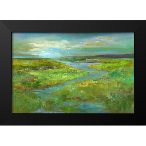 Wetlands in Spring Black Modern Wood Framed Art Print by Finch, Sheila