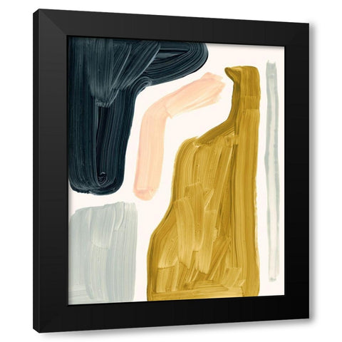 Brushy Shapes I Black Modern Wood Framed Art Print with Double Matting by Barnes, Victoria