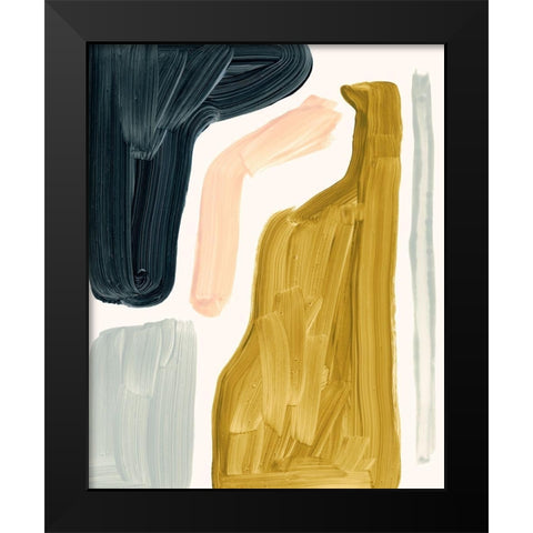 Brushy Shapes I Black Modern Wood Framed Art Print by Barnes, Victoria