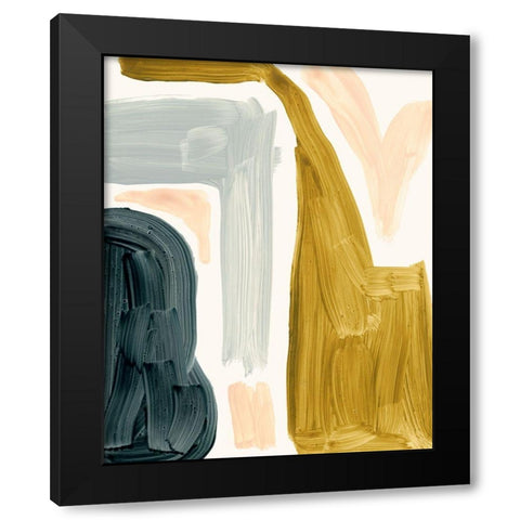 Brushy Shapes IV Black Modern Wood Framed Art Print with Double Matting by Barnes, Victoria