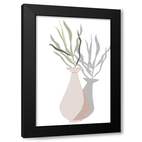 Vase and Stem I Black Modern Wood Framed Art Print with Double Matting by Wang, Melissa