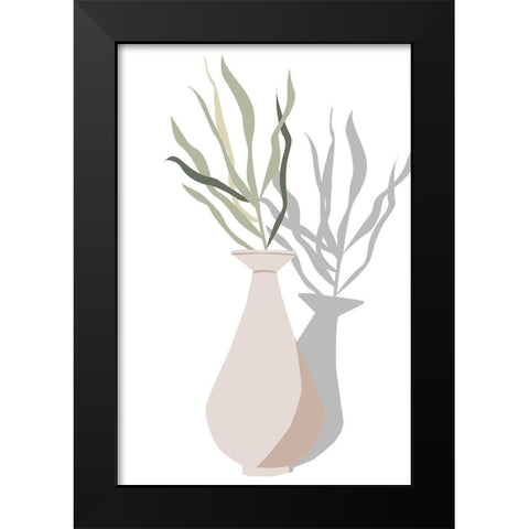 Vase and Stem I Black Modern Wood Framed Art Print by Wang, Melissa