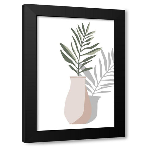 Vase and Stem II Black Modern Wood Framed Art Print with Double Matting by Wang, Melissa