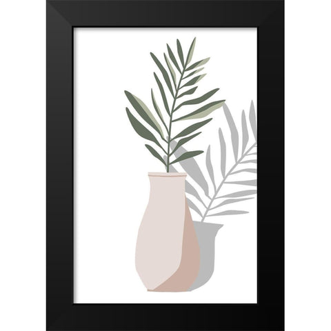 Vase and Stem II Black Modern Wood Framed Art Print by Wang, Melissa