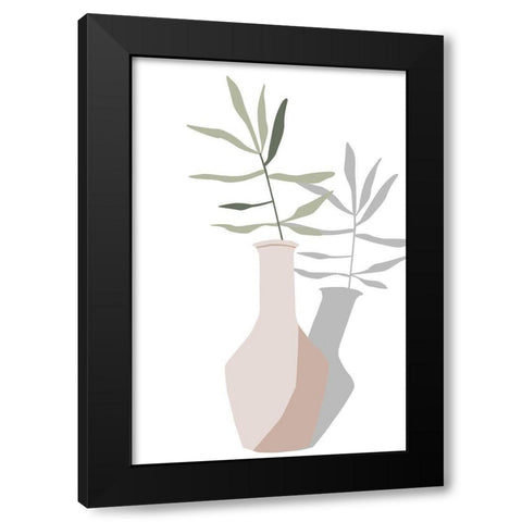 Vase and Stem III Black Modern Wood Framed Art Print with Double Matting by Wang, Melissa