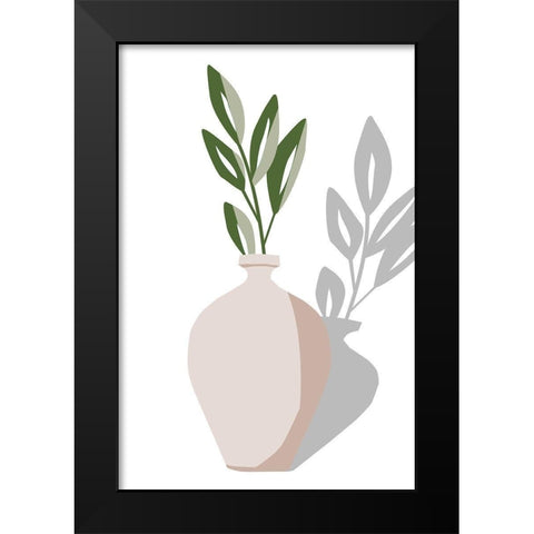 Vase and Stem V Black Modern Wood Framed Art Print by Wang, Melissa