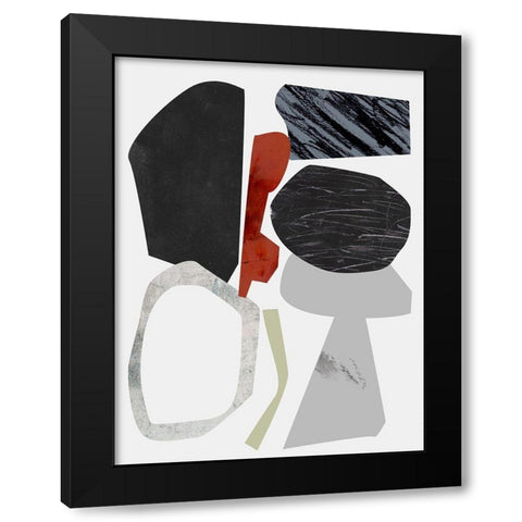 Underground Shapes II Black Modern Wood Framed Art Print with Double Matting by Wang, Melissa