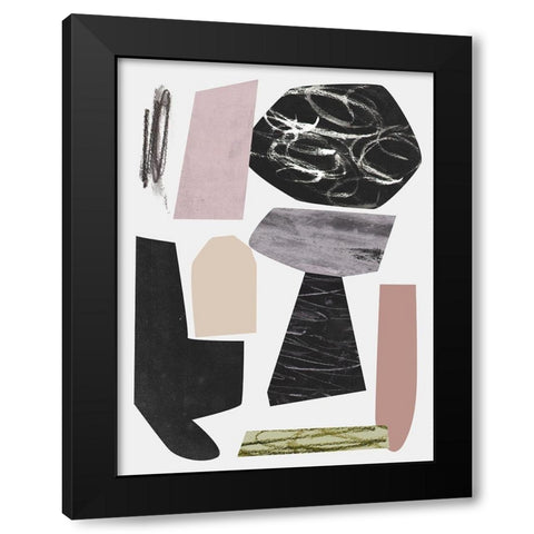 Underground Shapes IV Black Modern Wood Framed Art Print with Double Matting by Wang, Melissa