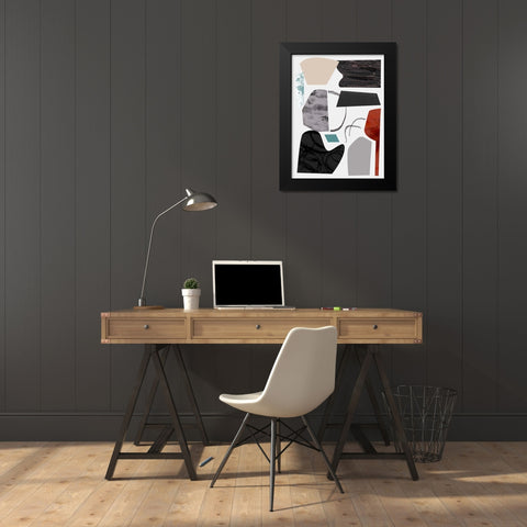 Underground Shapes V Black Modern Wood Framed Art Print by Wang, Melissa