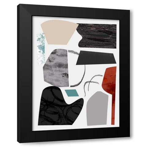 Underground Shapes V Black Modern Wood Framed Art Print with Double Matting by Wang, Melissa