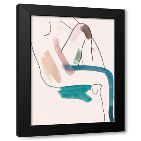 Seated Female Figure II Black Modern Wood Framed Art Print with Double Matting by Wang, Melissa