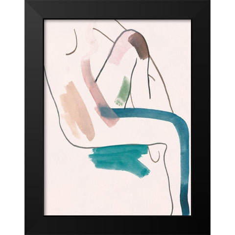 Seated Female Figure II Black Modern Wood Framed Art Print by Wang, Melissa