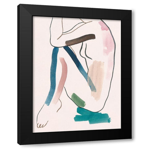 Seated Female Figure VI Black Modern Wood Framed Art Print with Double Matting by Wang, Melissa