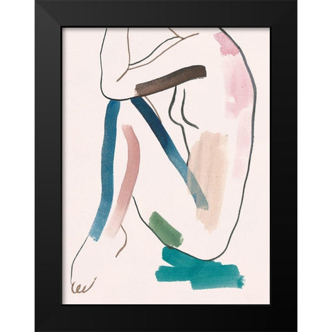 Seated Female Figure VI Black Modern Wood Framed Art Print by Wang, Melissa