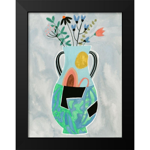 Collage Vase I Black Modern Wood Framed Art Print by Wang, Melissa