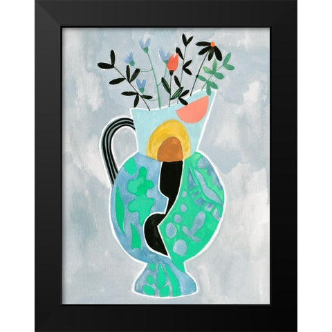 Collage Vase II Black Modern Wood Framed Art Print by Wang, Melissa