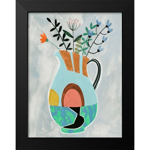 Collage Vase III Black Modern Wood Framed Art Print by Wang, Melissa