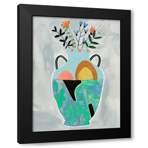 Collage Vase IV Black Modern Wood Framed Art Print with Double Matting by Wang, Melissa