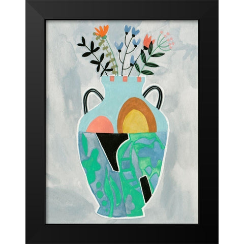 Collage Vase IV Black Modern Wood Framed Art Print by Wang, Melissa