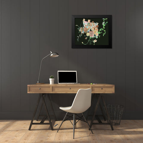 Blooming in the Dark II Black Modern Wood Framed Art Print by Wang, Melissa