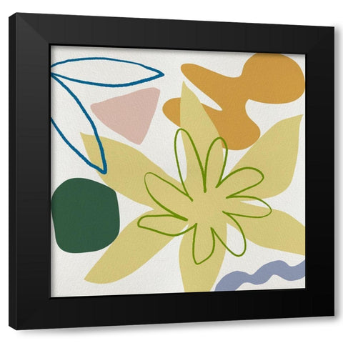 Flower Petals I Black Modern Wood Framed Art Print with Double Matting by Wang, Melissa