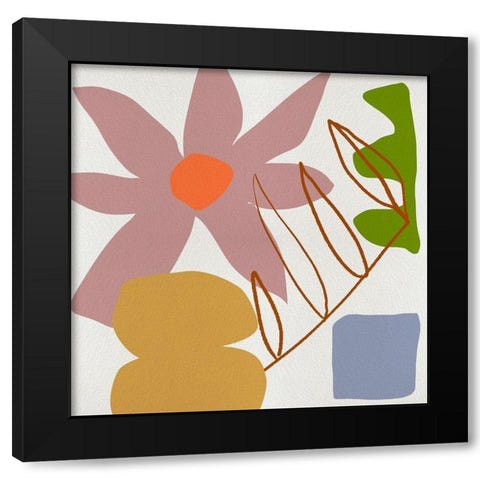 Flower Petals II Black Modern Wood Framed Art Print with Double Matting by Wang, Melissa