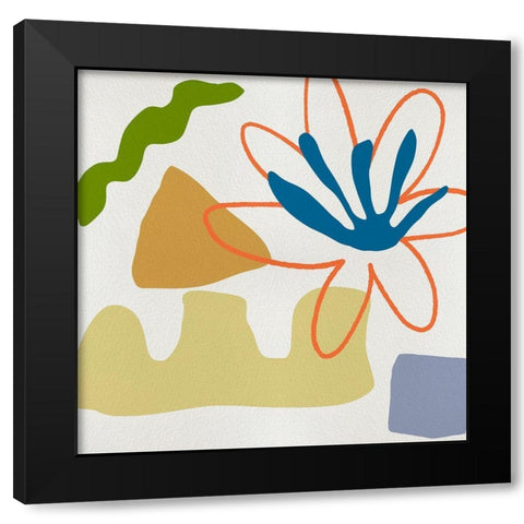 Flower Petals III Black Modern Wood Framed Art Print with Double Matting by Wang, Melissa