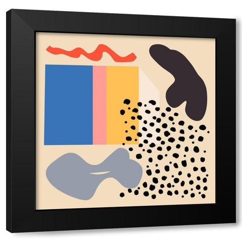 The 90s V Black Modern Wood Framed Art Print with Double Matting by Wang, Melissa