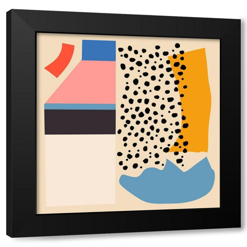 The 90s VI Black Modern Wood Framed Art Print with Double Matting by Wang, Melissa